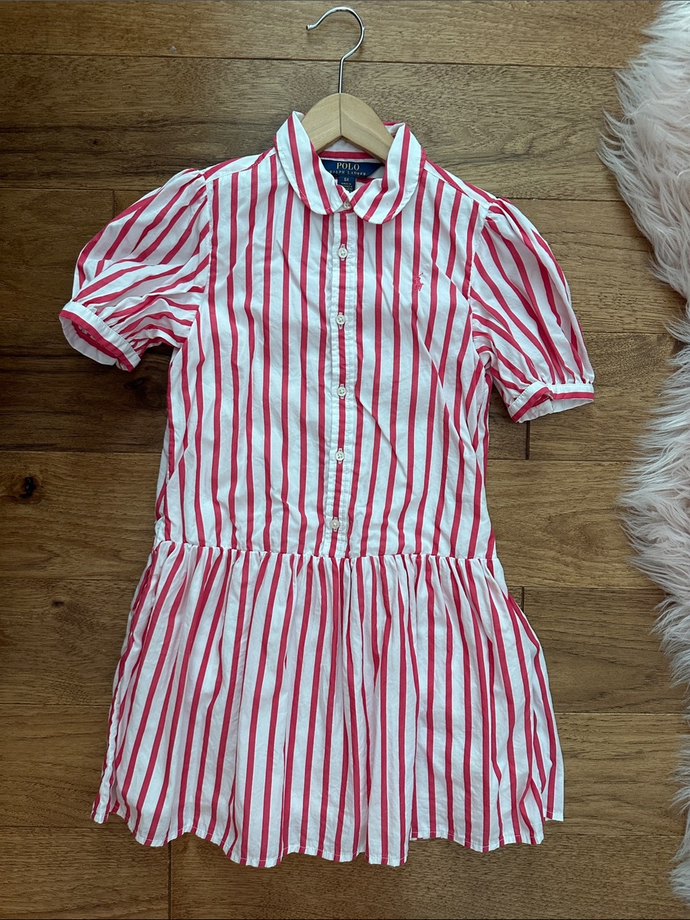 Polo Ralph Lauren Red & White Striped Button-Front Dress